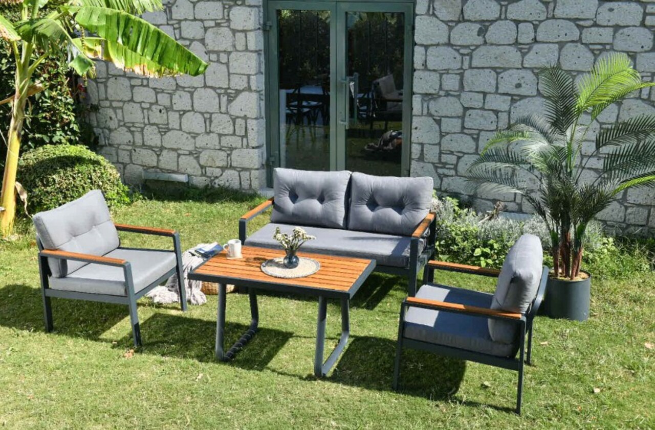 Set mobilier de gradina, Hanah Home, Tivoli, Antracit / Gri - imagine 3
